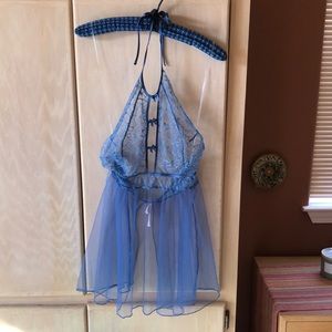 NWOT Victoria’s Secret blue lace babydoll set